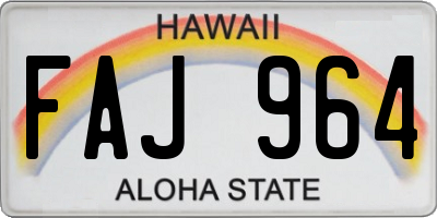 HI license plate FAJ964