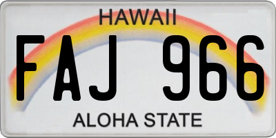 HI license plate FAJ966
