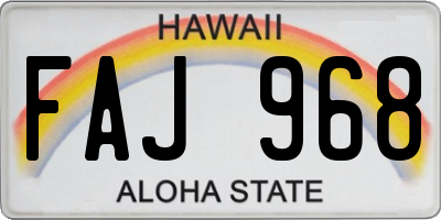 HI license plate FAJ968