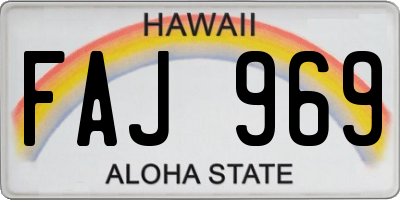 HI license plate FAJ969