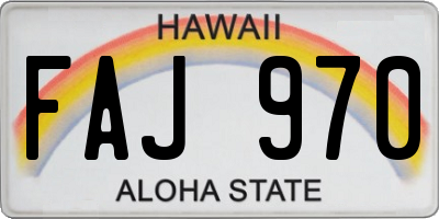 HI license plate FAJ970