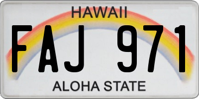 HI license plate FAJ971
