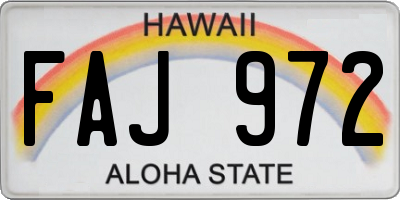 HI license plate FAJ972