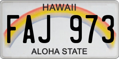 HI license plate FAJ973