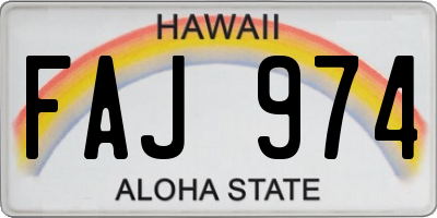HI license plate FAJ974