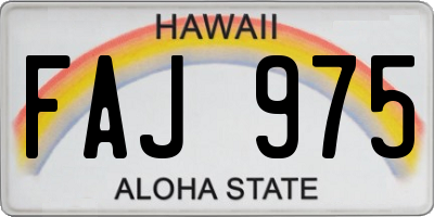 HI license plate FAJ975
