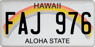 HI license plate FAJ976