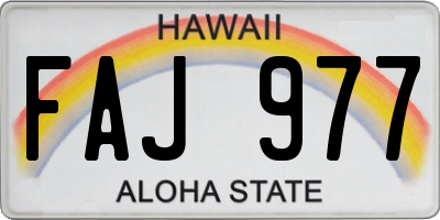 HI license plate FAJ977