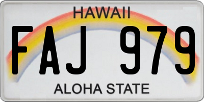HI license plate FAJ979