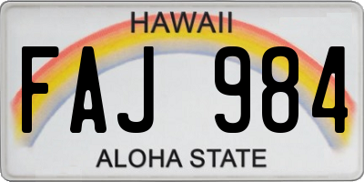 HI license plate FAJ984
