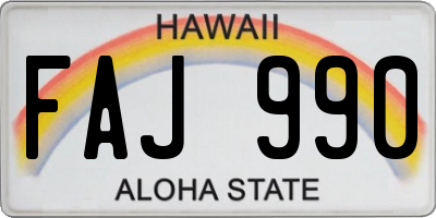 HI license plate FAJ990