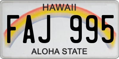 HI license plate FAJ995