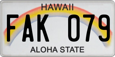 HI license plate FAK079