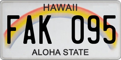HI license plate FAK095