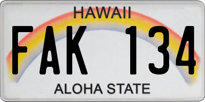HI license plate FAK134