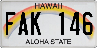 HI license plate FAK146