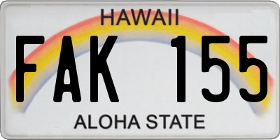 HI license plate FAK155