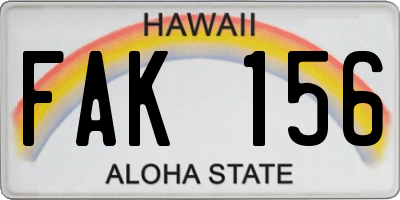 HI license plate FAK156