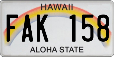 HI license plate FAK158
