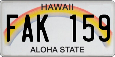 HI license plate FAK159