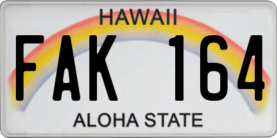 HI license plate FAK164