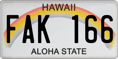 HI license plate FAK166