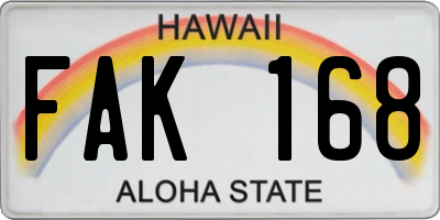 HI license plate FAK168