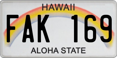 HI license plate FAK169