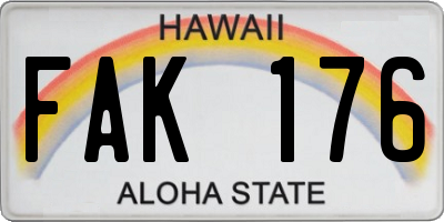HI license plate FAK176