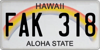 HI license plate FAK318