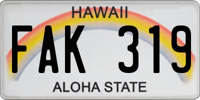 HI license plate FAK319