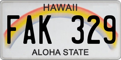HI license plate FAK329