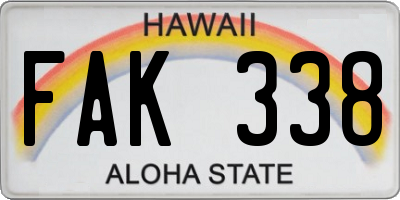 HI license plate FAK338