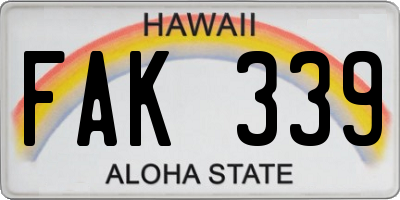 HI license plate FAK339