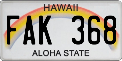 HI license plate FAK368