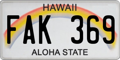 HI license plate FAK369