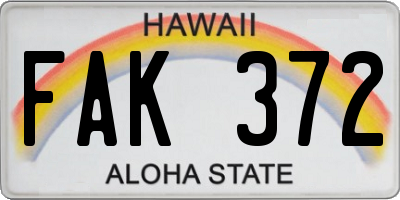 HI license plate FAK372