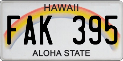 HI license plate FAK395