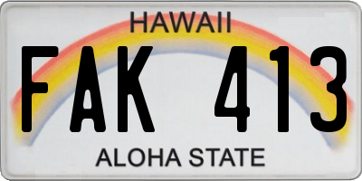 HI license plate FAK413