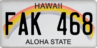 HI license plate FAK468
