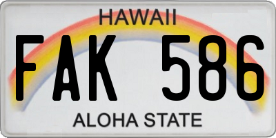 HI license plate FAK586
