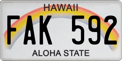 HI license plate FAK592