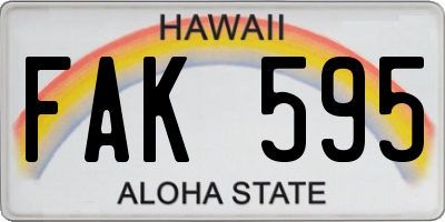 HI license plate FAK595