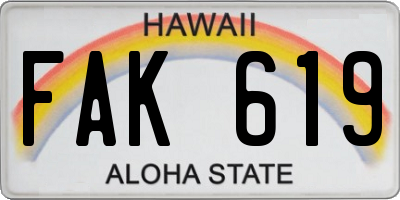 HI license plate FAK619