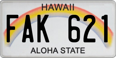 HI license plate FAK621