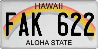 HI license plate FAK622