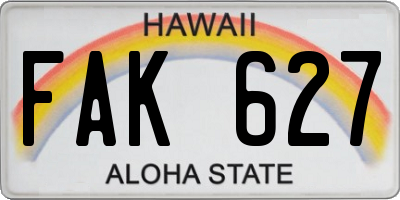 HI license plate FAK627