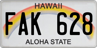 HI license plate FAK628