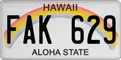 HI license plate FAK629