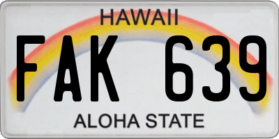 HI license plate FAK639